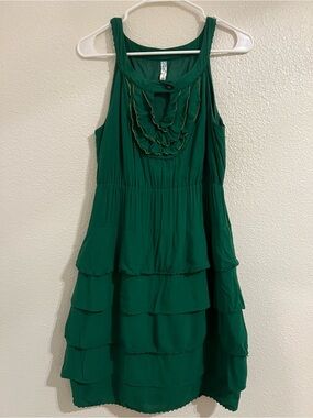 Maeve Emerald Tiered Ruffle Tank Dress